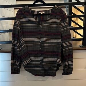 Madewell Black and Red Plaid Button-Down Shirt